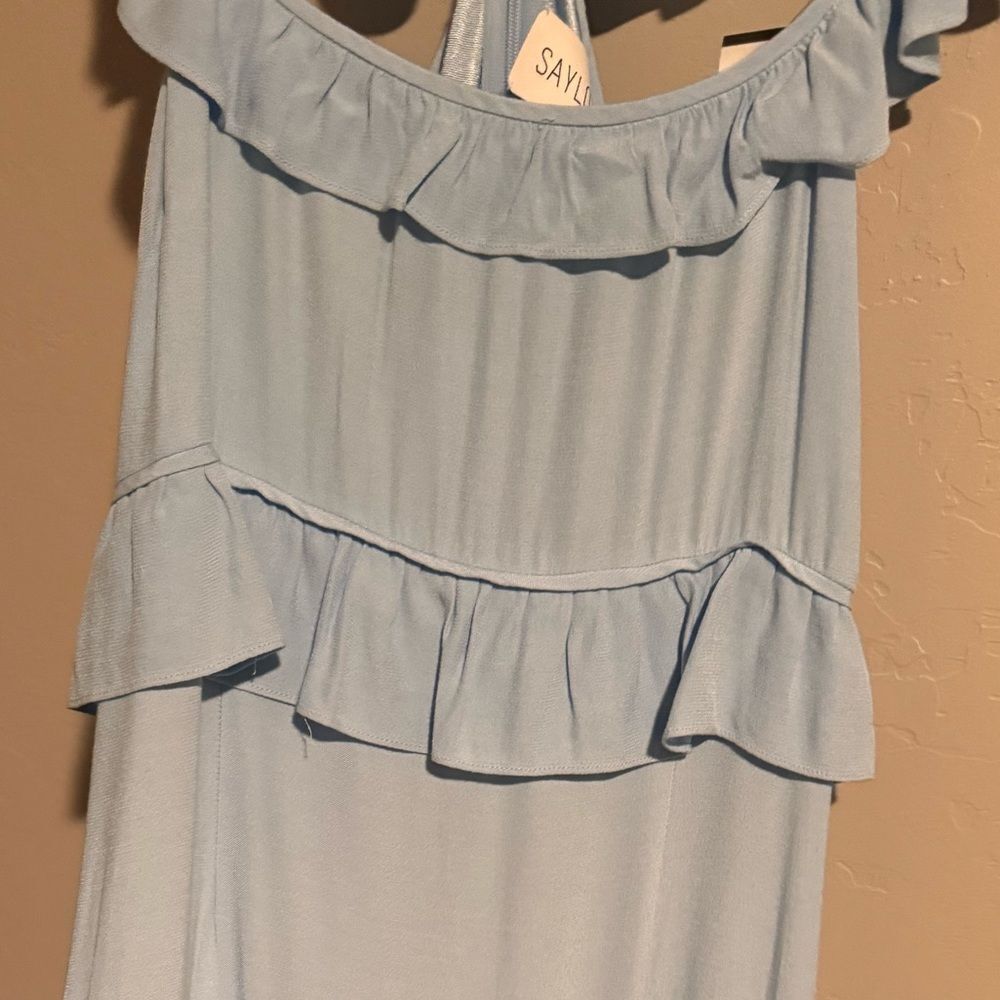 SAYLOR Maxine MIDI Dress in Ice Blue Event Spring Summer Wedding Formal Sorority - Picture 8 of 8